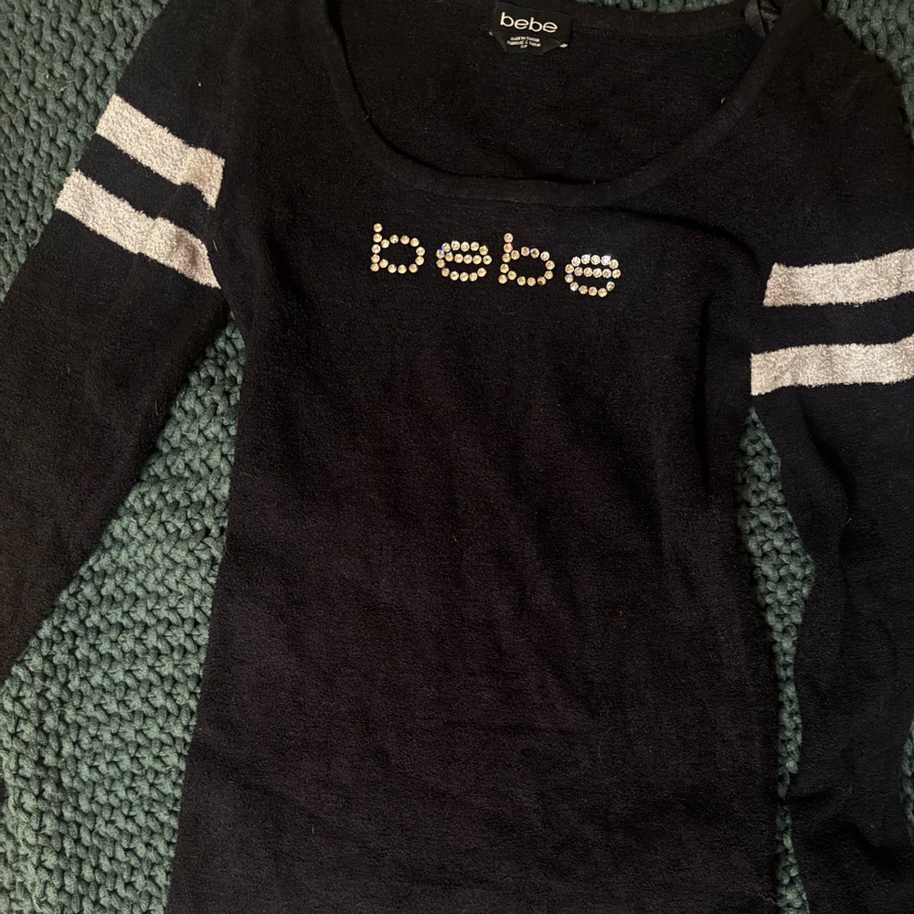 Bebe black and white sweater dress